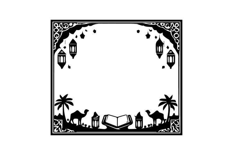 Black and White Ramadan Square Frame Design