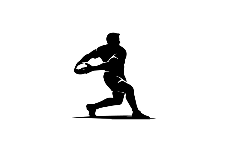 Black and White Rugby Pass Silhouette Design