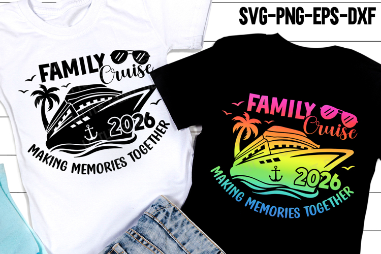 Family Cruise 2026 SVG PNG | Funny Family Summer Vacation example image 1