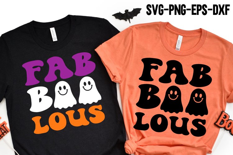 Fab Boo Lous SVG, Spooky Vibes SVG, Retro Halloween T Shirt example image 1