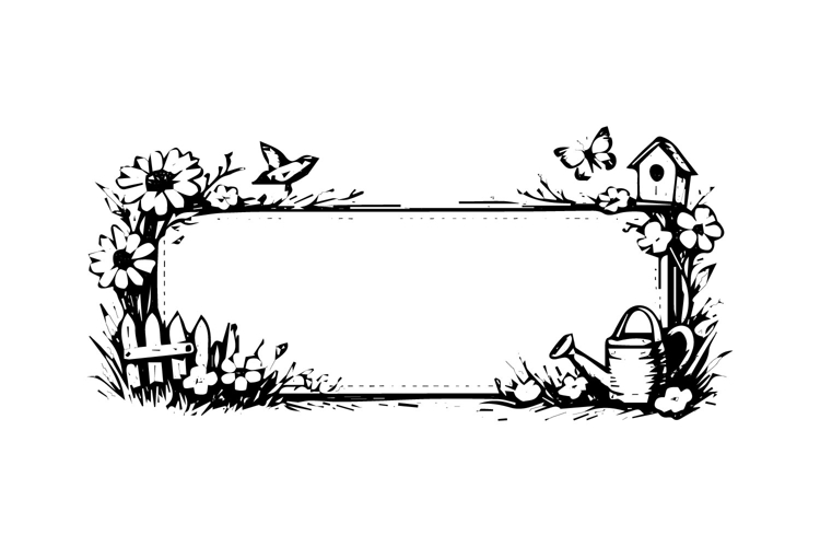 Black and White Spring Horizontal Frame Design