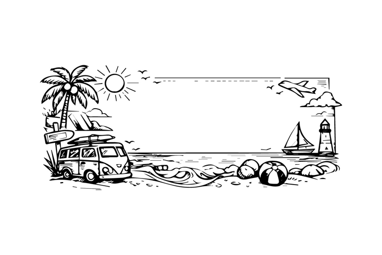 Black and White Summer Horizontal Frame Design
