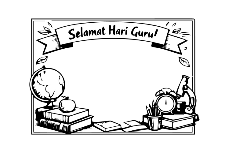 Black and White Teacher’s Day Square Frame Design