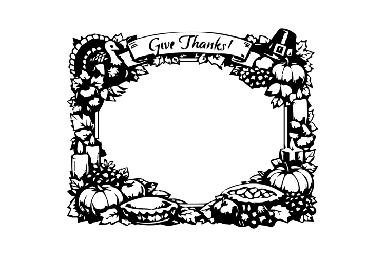 Black and White Thanksgiving Square Frame Design