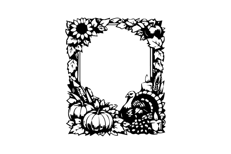 Black and White Thanksgiving Vertical Frame Design