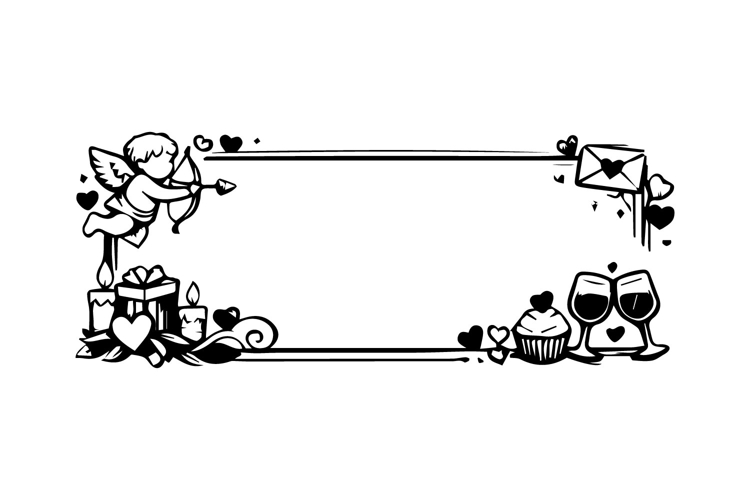 Black and White Valentine Horizontal Frame Design