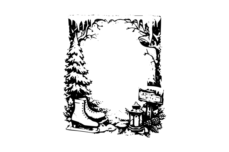 Black and White Winter Vertical Frame Design
