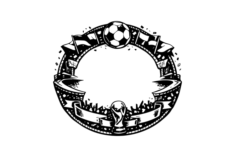 Black and White World Cup Circle Frame Design