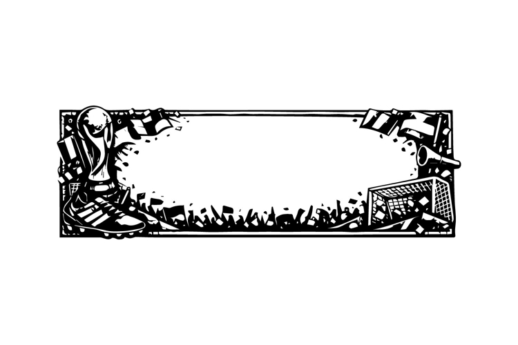 Black and White Football Horizontal Frame Design