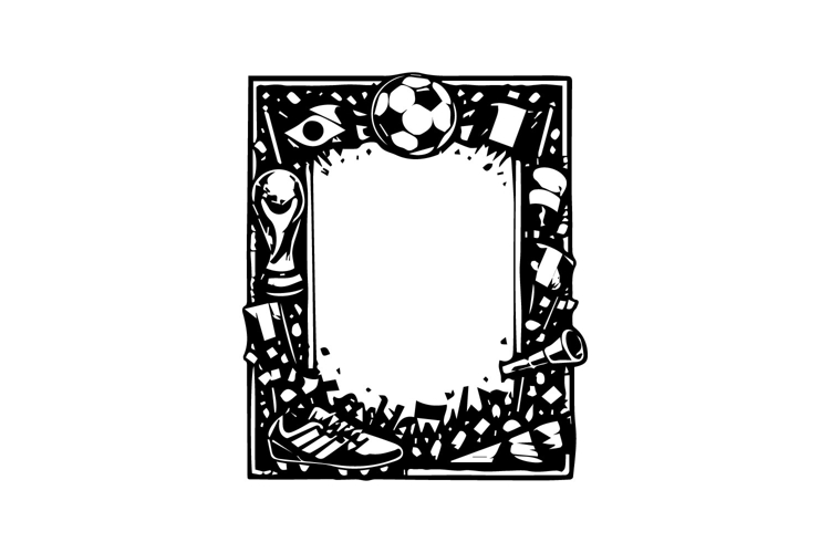 Black and White football Vertical Frame Design