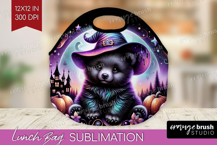 Black Bear Halloween Lunch Bag Cute Animal Lunch Bug PNG