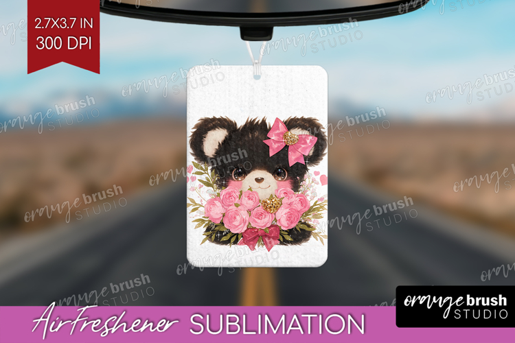 Black Bear Valentine Air Freshener PNG Cute Valentines Day