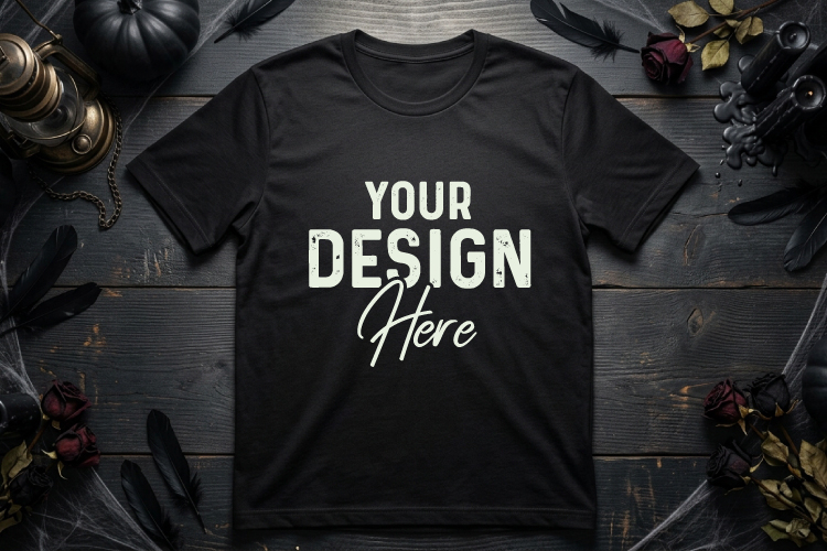 Black T Shirt Mockup - Bella Canva T Shirt Mockup JPG example image 1
