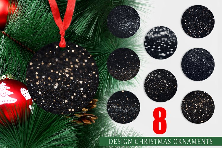 Christmas Ornaments Black Bokeh Pattern