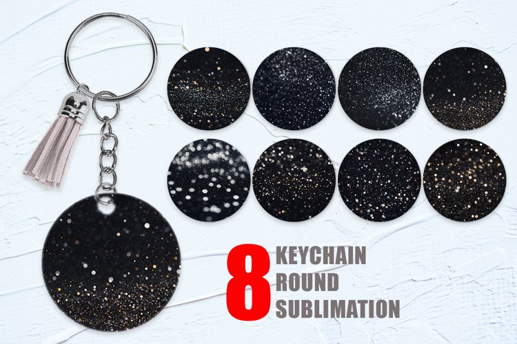 Black Bokeh Pattern Keychain | Keyring