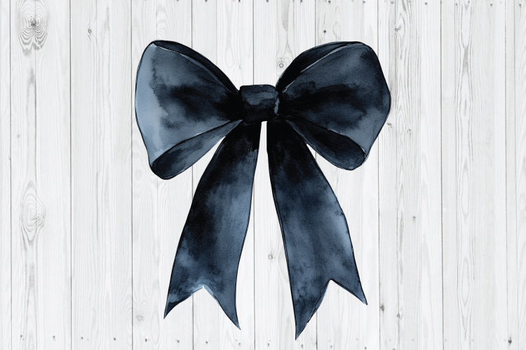 Black Bow Coquette Bow Sublimation, Black Ribbon PNG