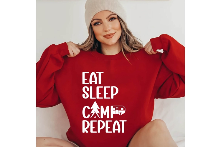 Eat Sleep Camp Repeat Svg, Camping Vibes Svg Designs
