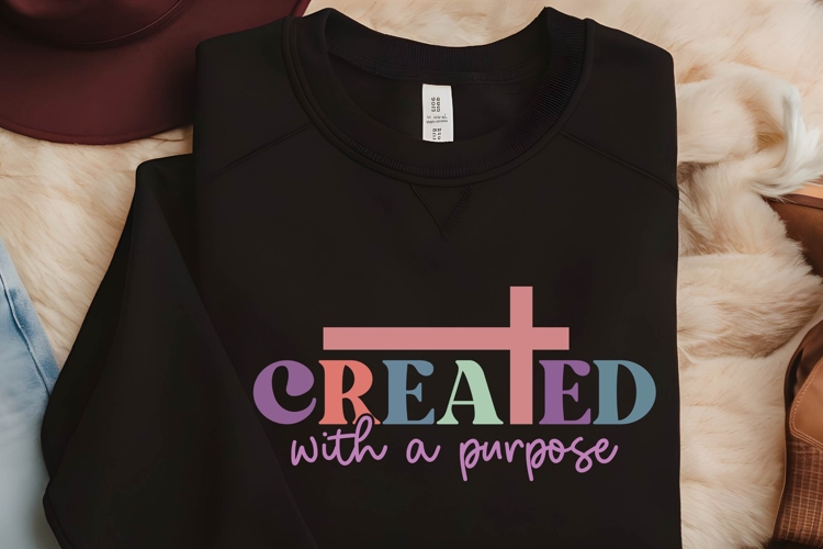 created with a purpose Svg, Religious Svg, God Svg Design