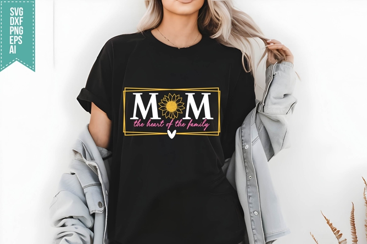 Mom the Heart Of The Family Svg, Mothers Day Svg