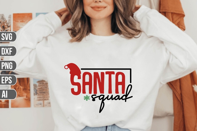 Santa Squad Svg, Funny Christmas Svg example image 1