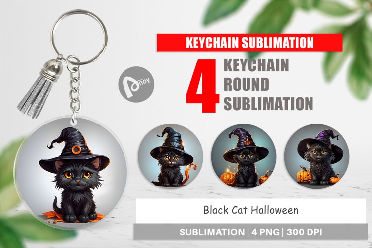 Keychain Black Cat Halloween