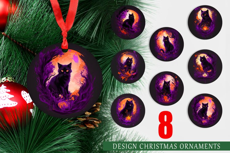 Christmas Ornaments Black Cat Halloween