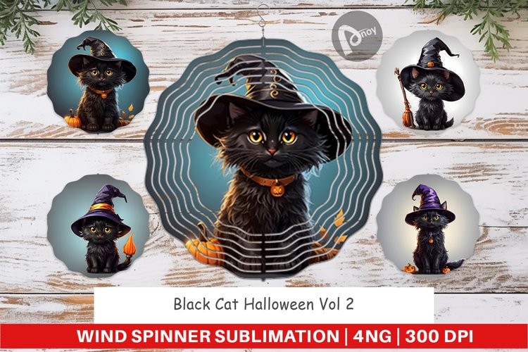 Wind Spinner Black Cat Halloween