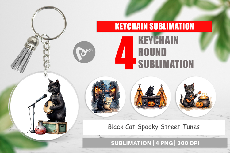 Keychain Black Cat Tunes