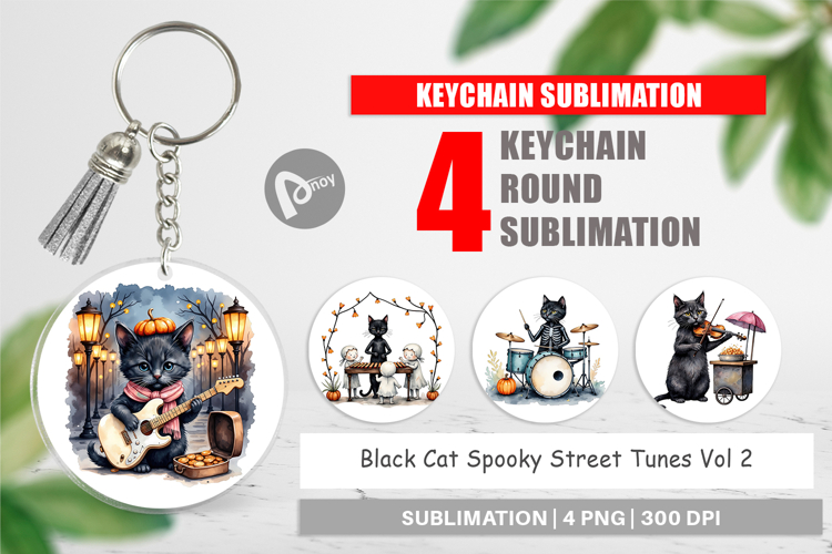 Keychain Black Cat Tunes