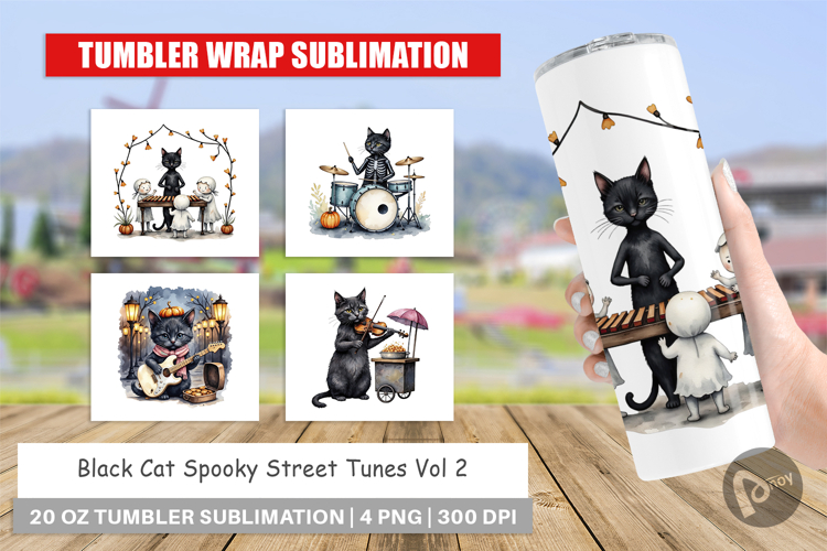Tumbler Black Cat Tunes