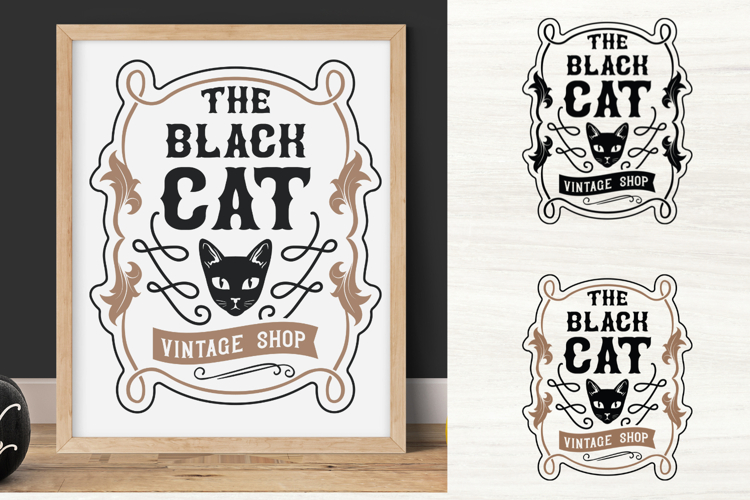 Black Cat Vintage SVG Signs