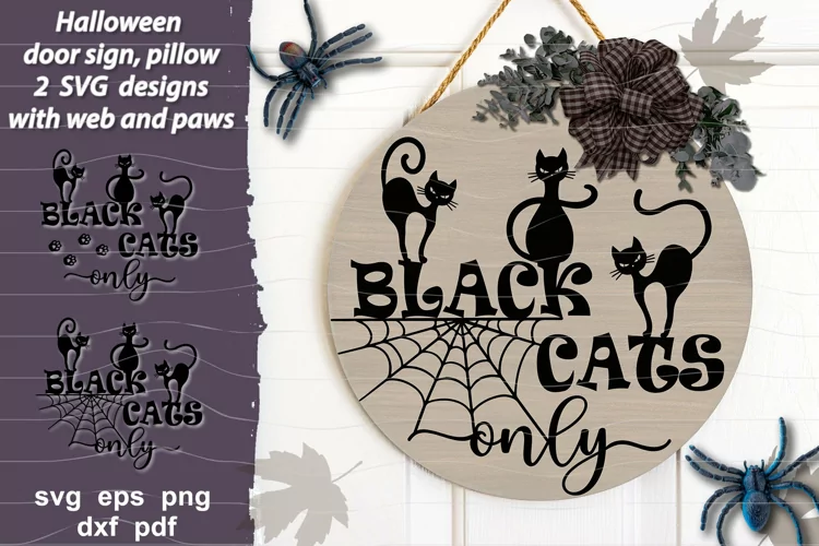 Halloween sign svg| Halloween black cats svg| round sigs svg