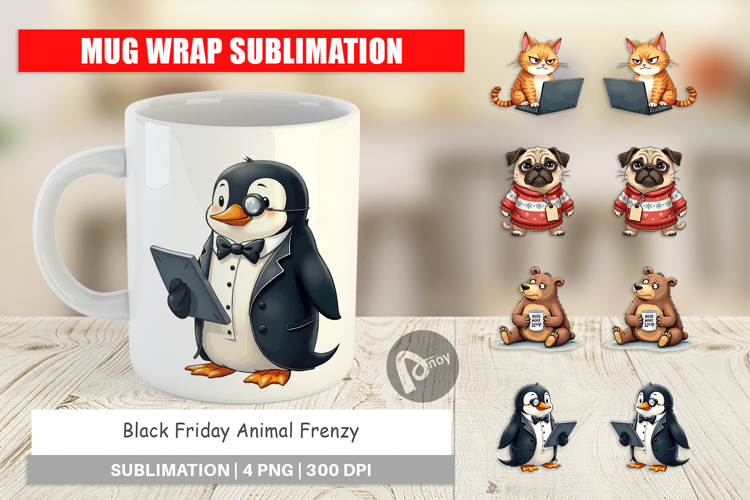 Black Friday Animal Frenzy Mug Wrap