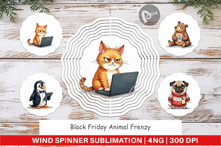 Black Friday Animal Frenzy Wind Spinner