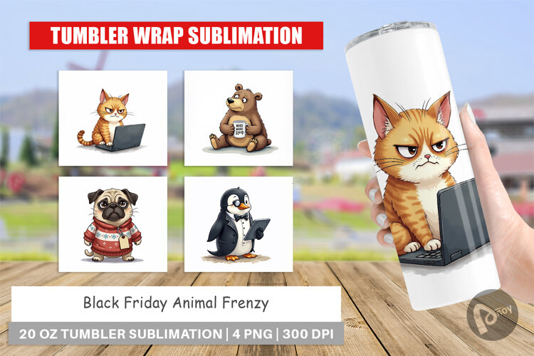 Black Friday Animal Frenzy Tumbler example image 1