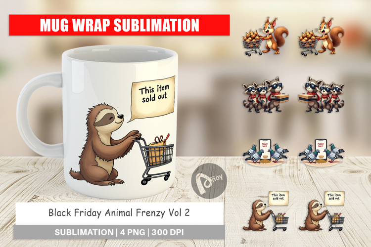 Black Friday Animal Frenzy Mug Wrap