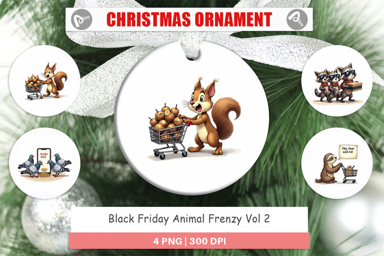 Black Friday Animal Frenzy Ornament example image 1