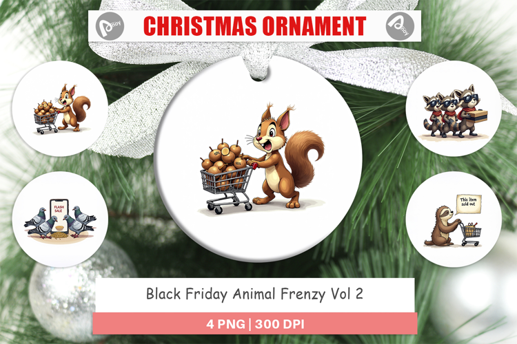 Black Friday Animal Frenzy Ornament