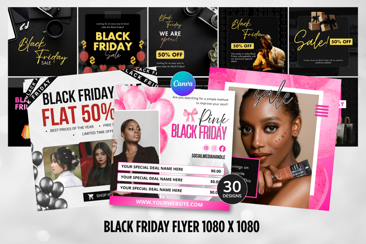 Black Friday Flyer Canva Editable Post Template