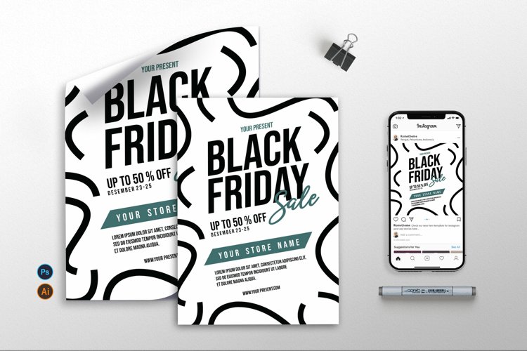 Black Friday Sale Tosca - Flyer, Poster   Instagram AS