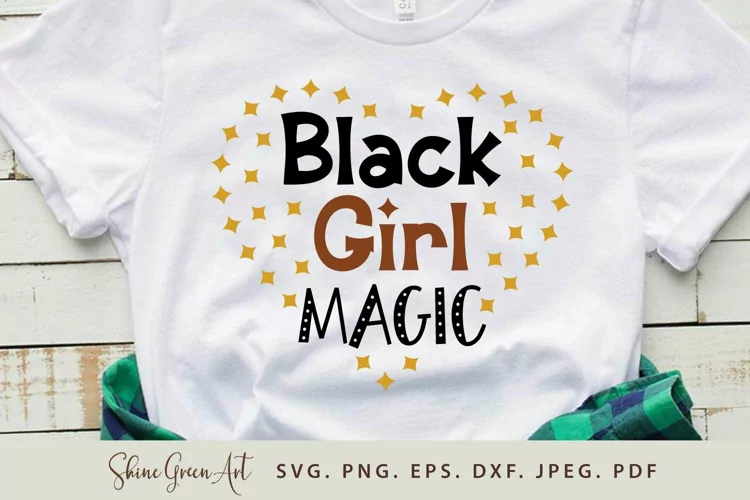 Black Girl Magic SVG Heart Design for African American Women