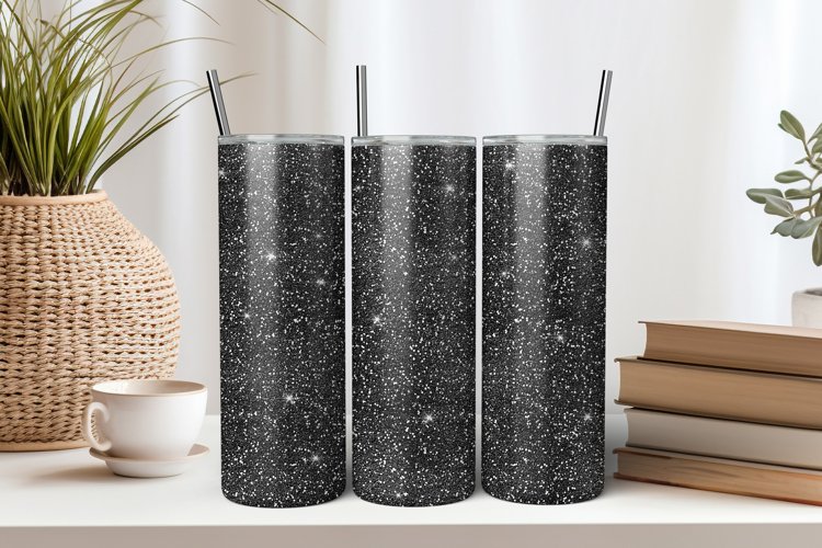 Black Glitter 20oz Tumbler Sublimation PNG example image 1