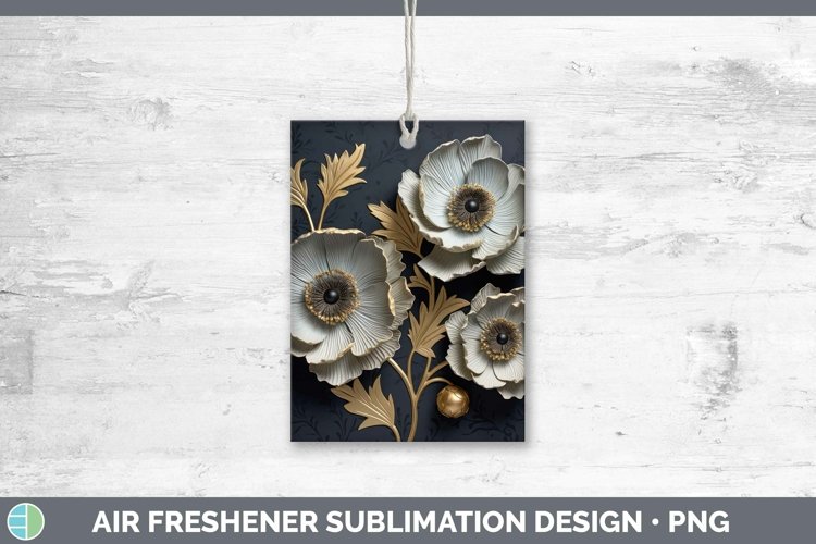 GorgeousBlack Gold Flowers Air Freshener design.