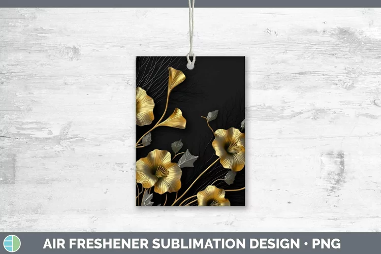 Black Gold Flowers Morning Glory Air Freshener Sublimation C