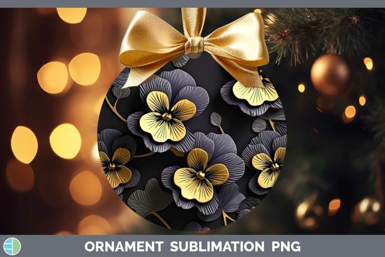 GorgeousBlack Gold Flowers Ornament design.