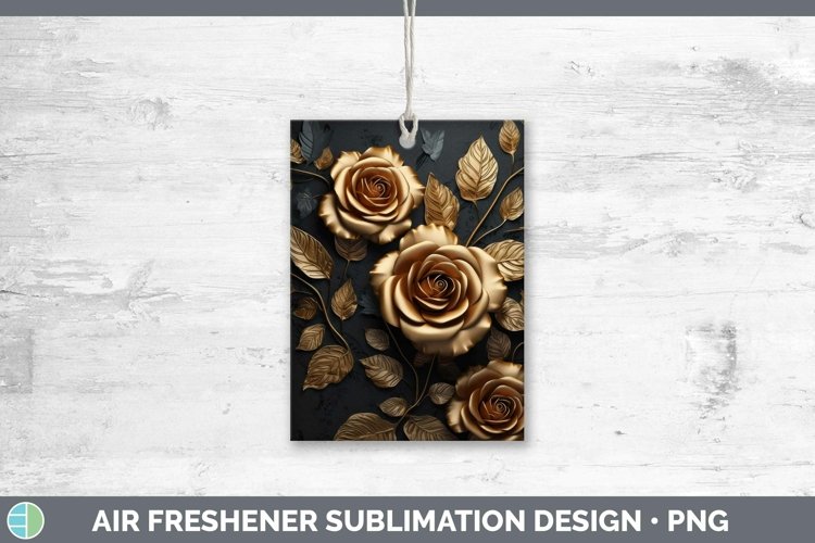 GorgeousBlack Gold Flowers Air Freshener design.