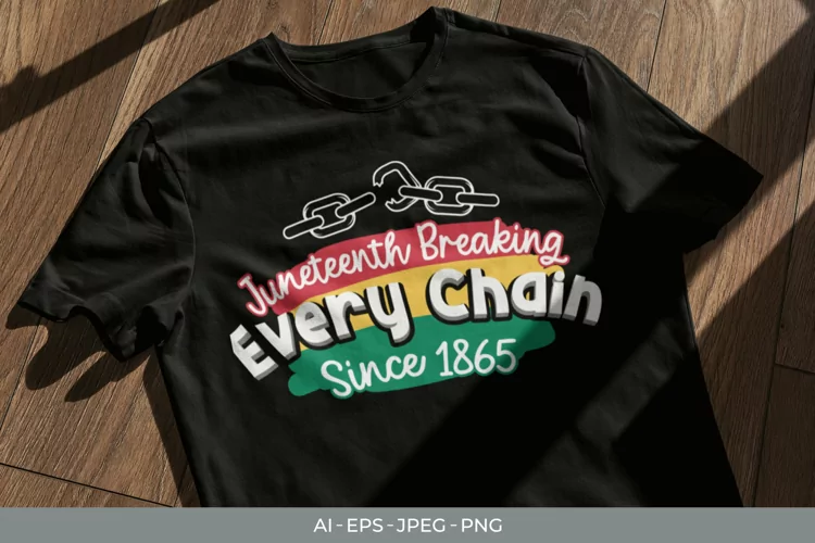 Juneteenth Breaking Every Chain, Juneteenth 1865 Design
