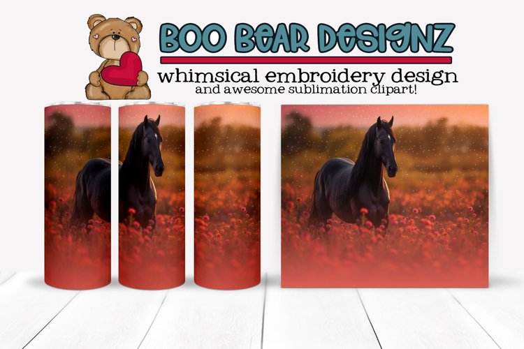 Horse Sublimation tumbler design example image 1