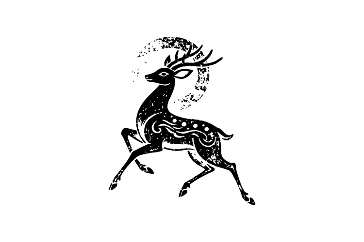 Black illustration art deer character graphic