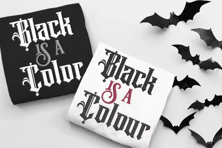 Black is a Color Sarcastic Goth Phrase Embroidery File